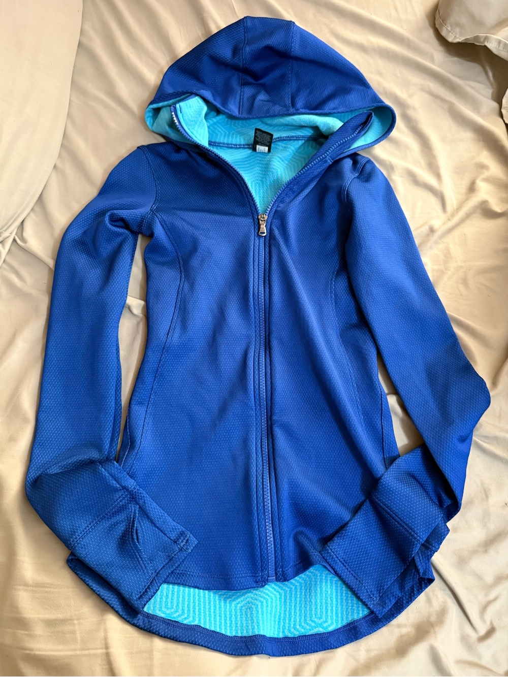 Under Armour Royal Blue Hooded Zip-Up Jacket with Aqua Lining